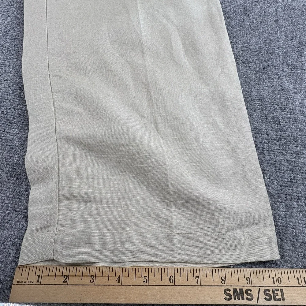 John Henry Pants Men XL 40-42 Beige Linen Blend Cargo Relaxed Coastal Minimalist